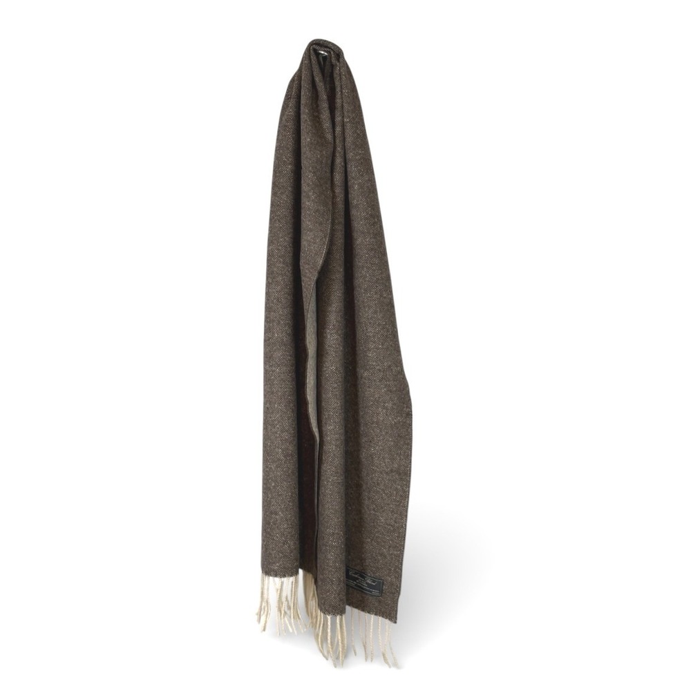 Linea Emmeti Brown Wool Cashmere Blend Scarf Made in‎ Italy Fringed 12x71 NEW